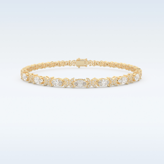 Moissanite Chain Linked Bracelet in Solid Gold – 14K | 18K Yellow, White & Rose Gold 4