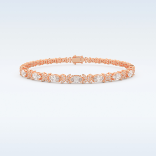 Moissanite Chain Linked Bracelet in Solid Gold – 14K | 18K Yellow, White & Rose Gold 7