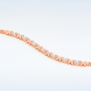 Moissanite Chain Linked Bracelet in Solid Gold – 14K | 18K Yellow, White & Rose Gold 8