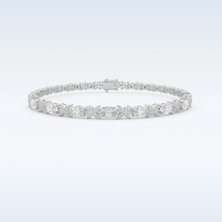 Moissanite Chain Linked Bracelet in Solid Gold – 14K | 18K Yellow, White & Rose Gold 1