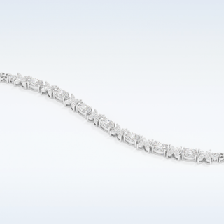 Moissanite Chain Linked Bracelet in Solid Gold – 14K | 18K Yellow, White & Rose Gold 2