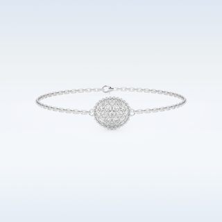 Moissanite Chain Linked Bracelet in Solid Gold – 14K | 18K Yellow, White & Rose Gold 1
