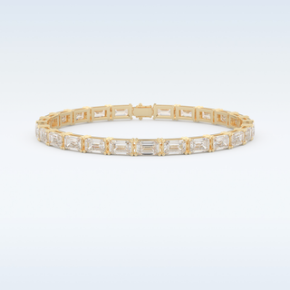 Moissanite Chain Linked Bracelet in Solid Gold – 14K | 18K Yellow, White & Rose Gold 4
