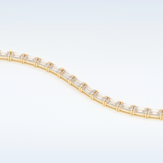 Moissanite Chain Linked Bracelet in Solid Gold – 14K | 18K Yellow, White & Rose Gold 5