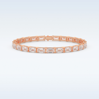 Moissanite Chain Linked Bracelet in Solid Gold – 14K | 18K Yellow, White & Rose Gold 7