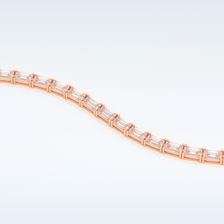 Moissanite Chain Linked Bracelet in Solid Gold – 14K | 18K Yellow, White & Rose Gold 8