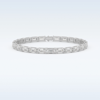 Moissanite Chain Linked Bracelet in Solid Gold – 14K | 18K Yellow, White & Rose Gold 1