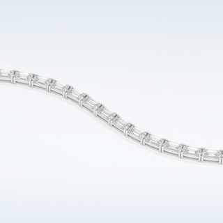 Moissanite Chain Linked Bracelet in Solid Gold – 14K | 18K Yellow, White & Rose Gold 2