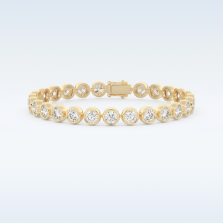 Moissanite Chain Linked Bracelet in Solid Gold – 14K | 18K Yellow, White & Rose Gold 4
