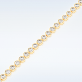 Moissanite Chain Linked Bracelet in Solid Gold – 14K | 18K Yellow, White & Rose Gold 6