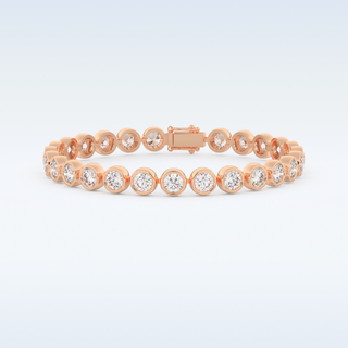 Moissanite Chain Linked Bracelet in Solid Gold – 14K | 18K Yellow, White & Rose Gold 7