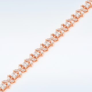 Moissanite Floral Style Bracelet in Solid Gold – 14K | 18K Yellow, White & Rose Gold 9
