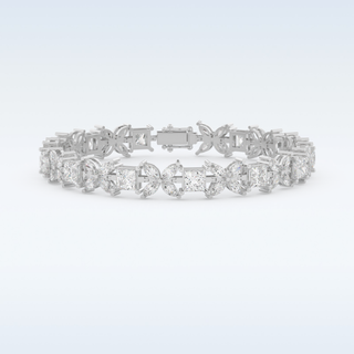 Moissanite Floral Style Bracelet in Solid Gold – 14K | 18K Yellow, White & Rose Gold 1
