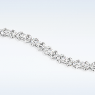 Moissanite Floral Style Bracelet in Solid Gold – 14K | 18K Yellow, White & Rose Gold 2