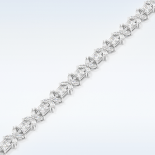 Moissanite Floral Style Bracelet in Solid Gold – 14K | 18K Yellow, White & Rose Gold 3