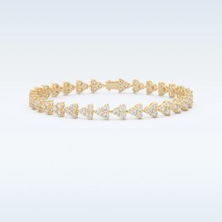 Moissanite Floral Style Bracelet in Solid Gold – 14K | 18K Yellow, White & Rose Gold 4