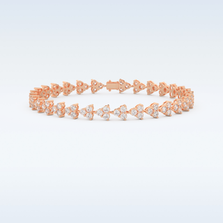 Moissanite Floral Style Bracelet in Solid Gold – 14K | 18K Yellow, White & Rose Gold 7