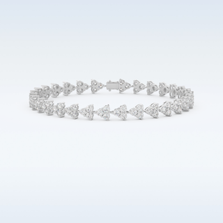 Moissanite Floral Style Bracelet in Solid Gold – 14K | 18K Yellow, White & Rose Gold 1