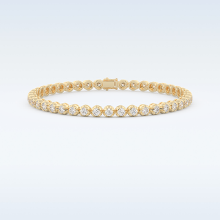 Moissanite Chain Linked Bracelet in Solid Gold – 14K | 18K Yellow, White & Rose Gold 4