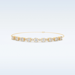 Moissanite Chain Linked Bracelet in Solid Gold – 14K | 18K Yellow, White & Rose Gold) 4