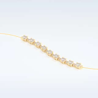 Moissanite Chain Linked Bracelet in Solid Gold – 14K | 18K Yellow, White & Rose Gold) 5