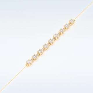 Moissanite Chain Linked Bracelet in Solid Gold – 14K | 18K Yellow, White & Rose Gold) 6