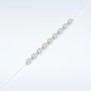 Moissanite Chain Linked Bracelet in Solid Gold – 14K | 18K Yellow, White & Rose Gold) 3