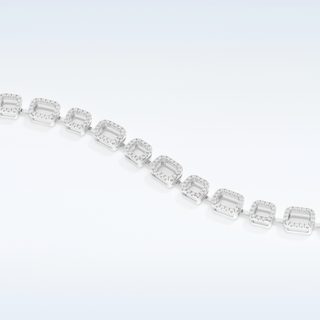 Moissanite Chain Linked Tennis Style Bracelet in Solid Gold – 14K | 18K Yellow, White & Rose Gold) 2