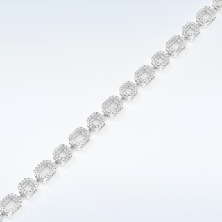 Moissanite Chain Linked Tennis Style Bracelet in Solid Gold – 14K | 18K Yellow, White & Rose Gold) 3