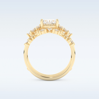 Moissanite Bridal Set – 1.67 CT Oval Cut Engagement Ring with Matching Band 11