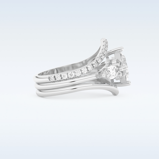Moissanite Bridal Set – 1.04 CT Princess Cut Engagement Ring with Matching Band 2