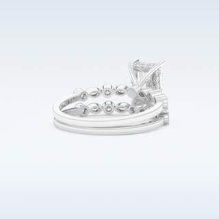 Moissanite Bridal Set – 1.56 CT Radiant Cut Engagement Ring with Matching Band 3