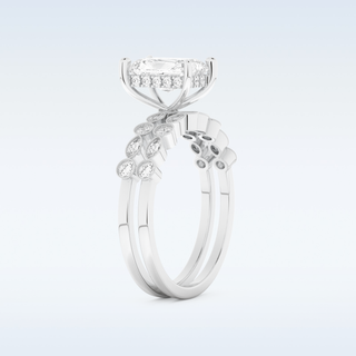 Moissanite Bridal Set – 1.56 CT Radiant Cut Engagement Ring with Matching Band 4