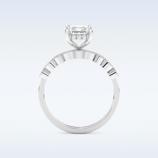 Moissanite Bridal Set – 1.56 CT Radiant Cut Engagement Ring with Matching Band 5