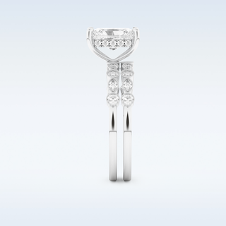 Moissanite Bridal Set – 1.56 CT Radiant Cut Engagement Ring with Matching Band 6