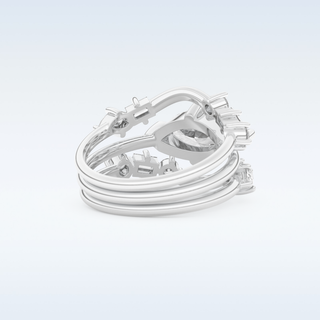 Moissanite Bridal Set – 1.08 CT Marquise Cut Engagement Ring with Matching Band 3