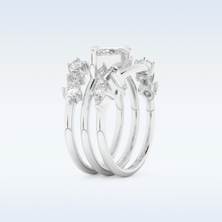 Moissanite Bridal Set – 1.08 CT Marquise Cut Engagement Ring with Matching Band 4