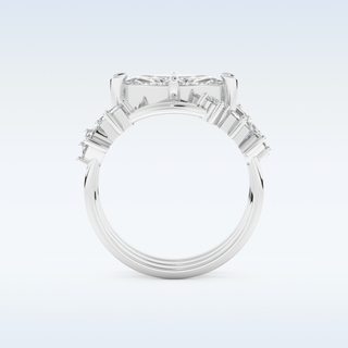 Moissanite Bridal Set – 1.08 CT Marquise Cut Engagement Ring with Matching Band 5