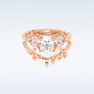 Moissanite Bridal Set – 1.08 CT Round Cut Engagement Ring with Matching Band 13