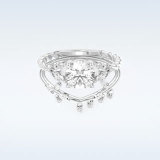 Moissanite Bridal Set – 1.08 CT Round Cut Engagement Ring with Matching Band 1