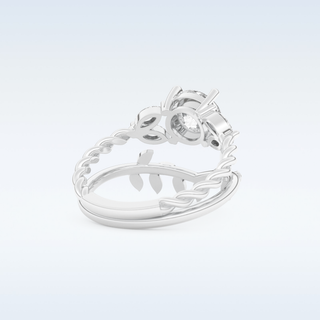 Moissanite Bridal Set – 1.08 CT Round Cut Engagement Ring with Matching Band 3