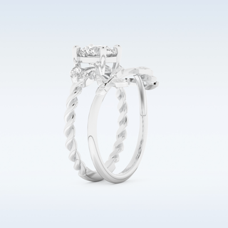 Moissanite Bridal Set – 1.08 CT Round Cut Engagement Ring with Matching Band 4