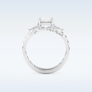 Moissanite Bridal Set – 1.08 CT Round Cut Engagement Ring with Matching Band 5