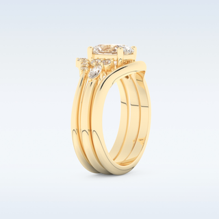 Moissanite Bridal Set – 1.18 CT Oval Cut Engagement Ring with Matching Band 10