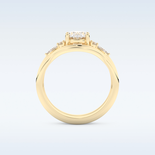 Moissanite Bridal Set – 1.18 CT Oval Cut Engagement Ring with Matching Band 11