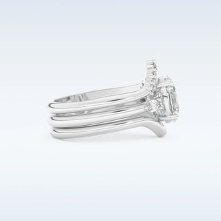 Moissanite Bridal Set – 1.18 CT Oval Cut Engagement Ring with Matching Band 2