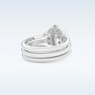 Moissanite Bridal Set – 1.18 CT Oval Cut Engagement Ring with Matching Band 3