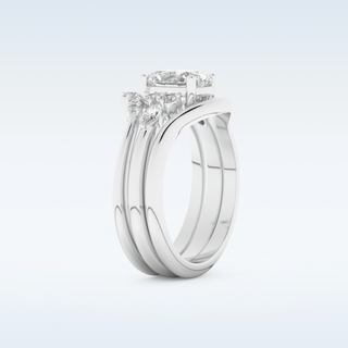 Moissanite Bridal Set – 1.18 CT Oval Cut Engagement Ring with Matching Band 4
