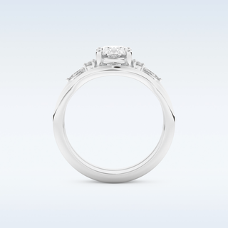 Moissanite Bridal Set – 1.18 CT Oval Cut Engagement Ring with Matching Band 5