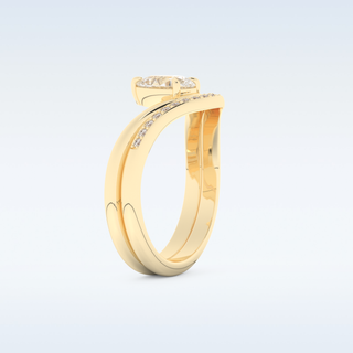 Moissanite Bridal Set – 0.65 CT Pear Cut Engagement Ring with Matching Band 10